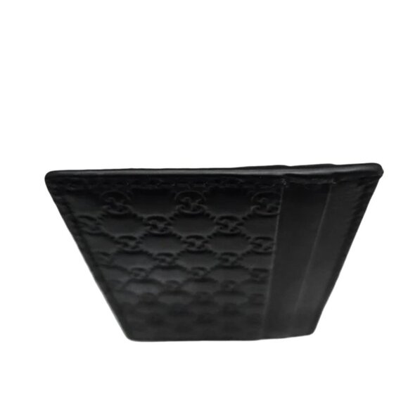 GUCCI Black Leather Guccissimo Card Holder - Picture 8 of 12